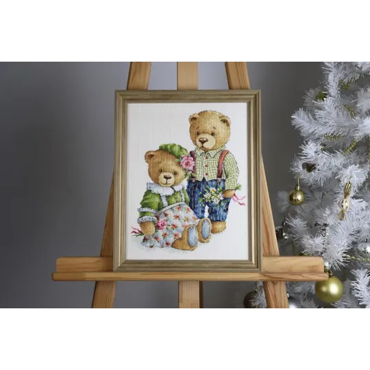 Kreuzstich-Set "Teddybären" 23.5x30 cm S/VK085