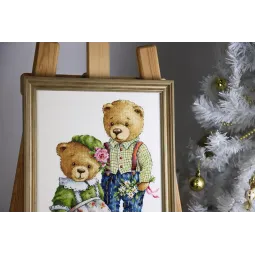 Kreuzstich-Set "Teddybären" 23.5x30 cm S/VK085