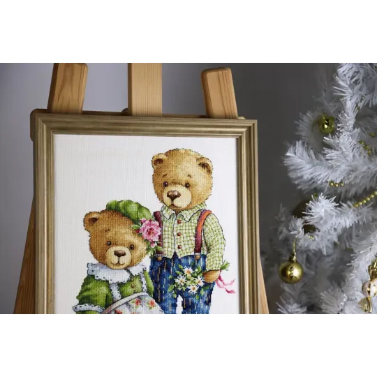 Cross stitch kit "Teddy Bears" 23.5x30 cm S/VK085