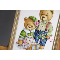 Cross stitch kit "Teddy Bears" 23.5x30 cm S/VK085