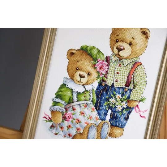 Cross stitch kit "Teddy Bears" 23.5x30 cm S/VK085