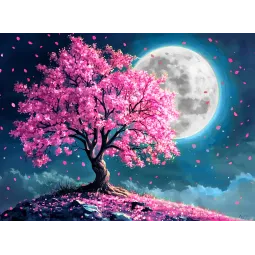 Diamantbild mit Keilrahmen Vollmond 30x40 cm VA842