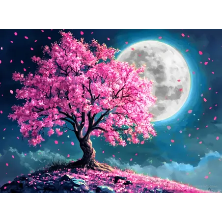 Diamantbild mit Keilrahmen Vollmond 30x40 cm VA842