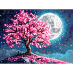 Diamantbild mit Keilrahmen Vollmond 30x40 cm VA842