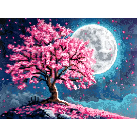 Diamantbild mit Keilrahmen Vollmond 30x40 cm VA842