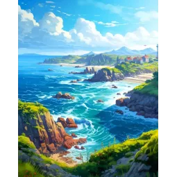Peinture diamant avec sous-châssis "Étendue colorée" 40x50 cm DP414