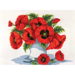 Bedruckte Leinwand 22x30 Vase mit Mohnblumen CDA6195