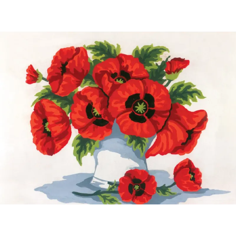 Printed Canvas 22x30 Vase of Poppies CDA6195