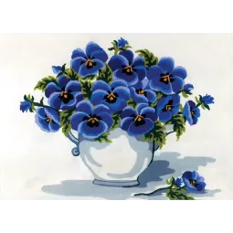 Spausdinta drobė 22x30 Vazonas su violetomis CDA6194