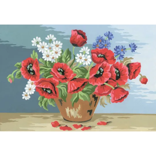 Atspausdinta drobė 20x30 Lauko gėlės vazone CDA6116