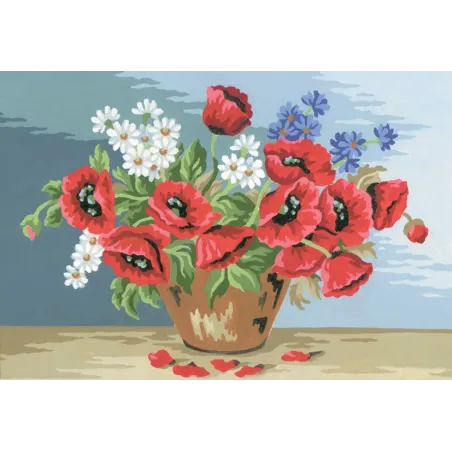 Bedruckte Leinwand 20x30 Feldblumen in Keramik CDA6116