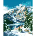 (Nutrauktas) Deimantinė tapyba su porėmiu 40x50 cm Žiema kalnuose DP406