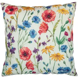 Kit de point de croix PANNA "Face de coussin. Coquelicots et Échinacées" PPD-7329