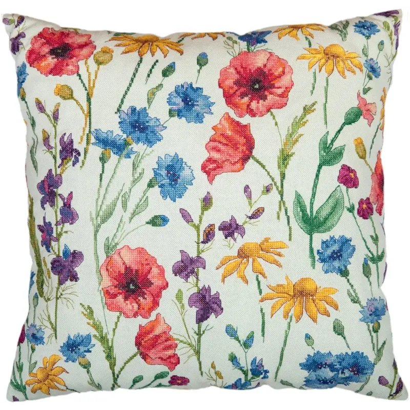 (D) Cross stitch kit PANNA "Cushion front. Poppies and Echinacea" PPD-7329