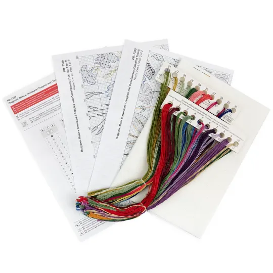 (D) Cross stitch kit PANNA "Cushion front. Poppies and Echinacea" PPD-7329