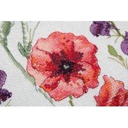 (D) Cross stitch kit PANNA "Cushion front. Poppies and Echinacea" PPD-7329