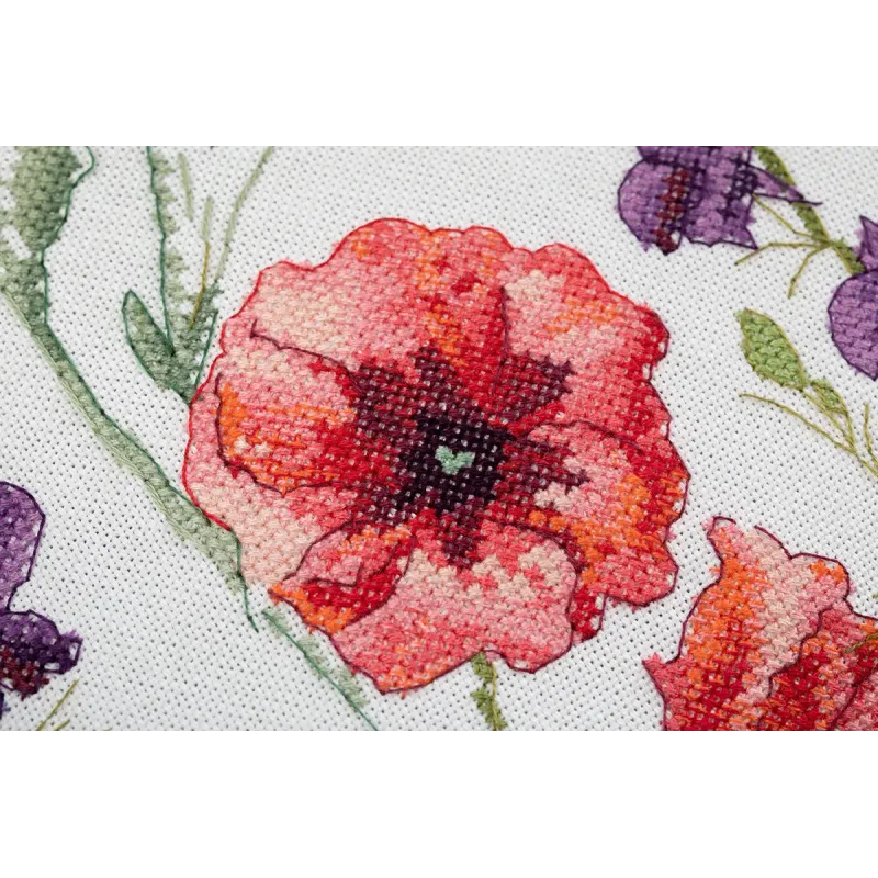 (D) Cross stitch kit PANNA "Cushion front. Poppies and Echinacea" PPD-7329
