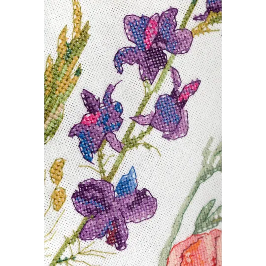 (D) Cross stitch kit PANNA "Cushion front. Poppies and Echinacea" PPD-7329