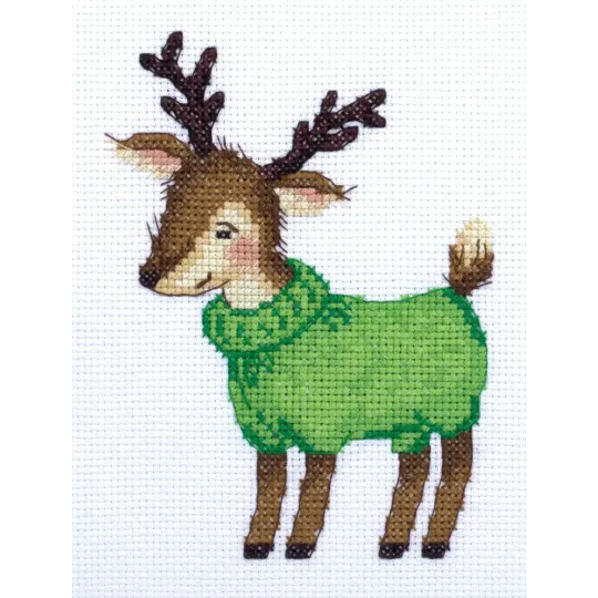 (D) Cross stitch kit KLART "Fawn in a sweater" KL8-464