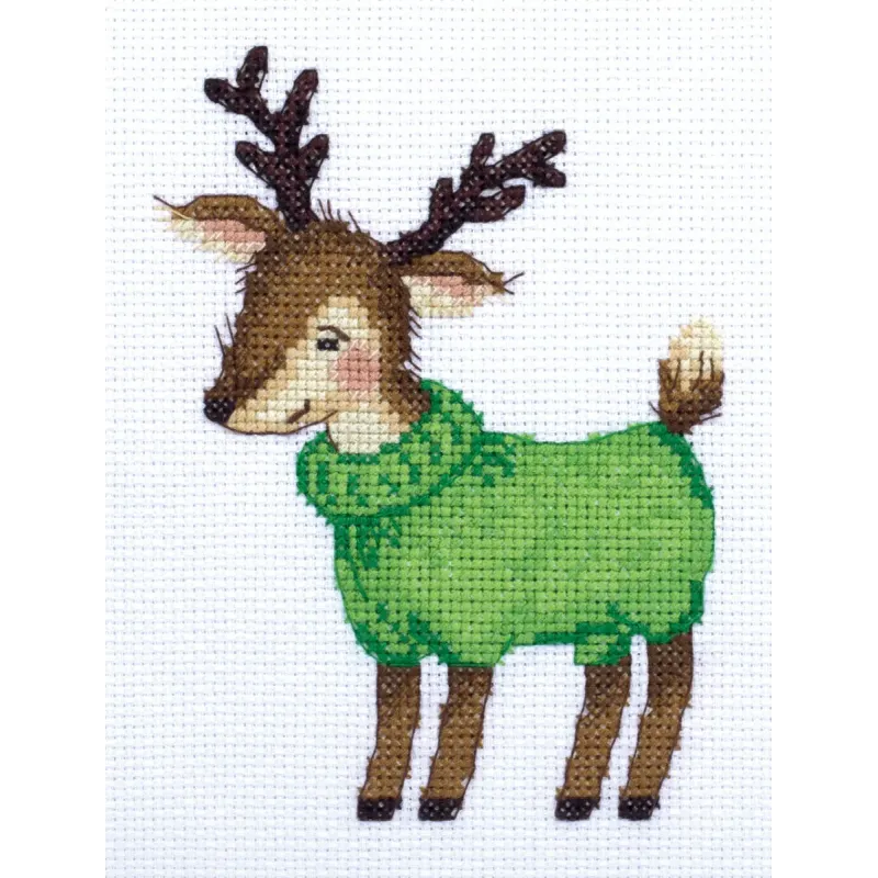 (D) Cross stitch kit KLART "Fawn in a sweater" KL8-464