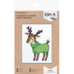 (D) Cross stitch kit KLART "Fawn in a sweater" KL8-464