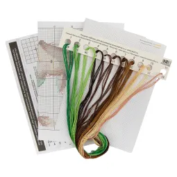 (D) Cross stitch kit KLART "Fawn in a sweater" KL8-464