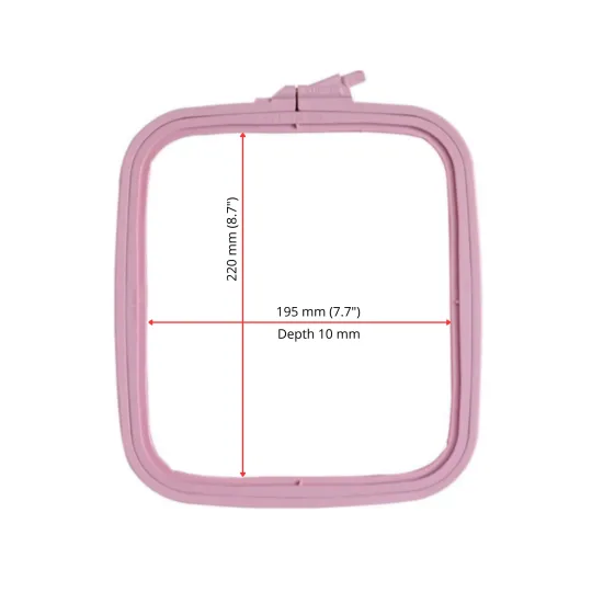 Nurge Quadratische (rechteckige) Kunststoff-Stickrahmen 19,5*22 cm (pink) 170-13PI