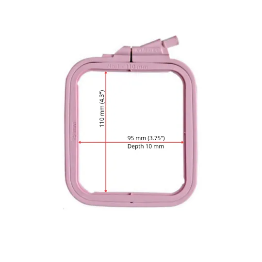 Nurge Quadrat (Rechteckig) Kunststoff Stickrahmen 9,5*11 cm (pink) 170-11PI