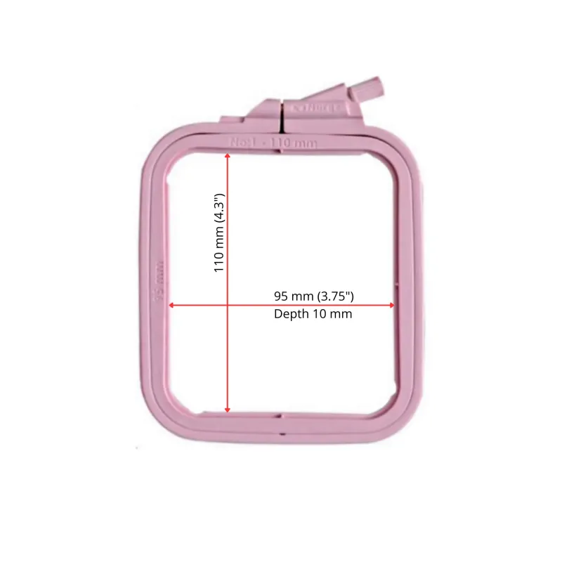 Nurge Quadrat (Rechteckig) Kunststoff Stickrahmen 9,5*11 cm (pink) 170-11PI