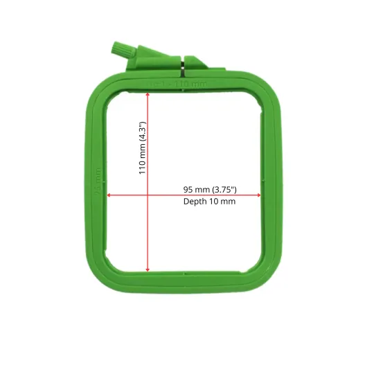 Cerceaux en plastique Nurge carrés (rectangulaires) 9,5 x 11 cm (vert) 170-11GREEN