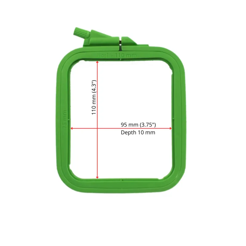 Cerceaux en plastique Nurge carrés (rectangulaires) 9,5 x 11 cm (vert) 170-11GREEN