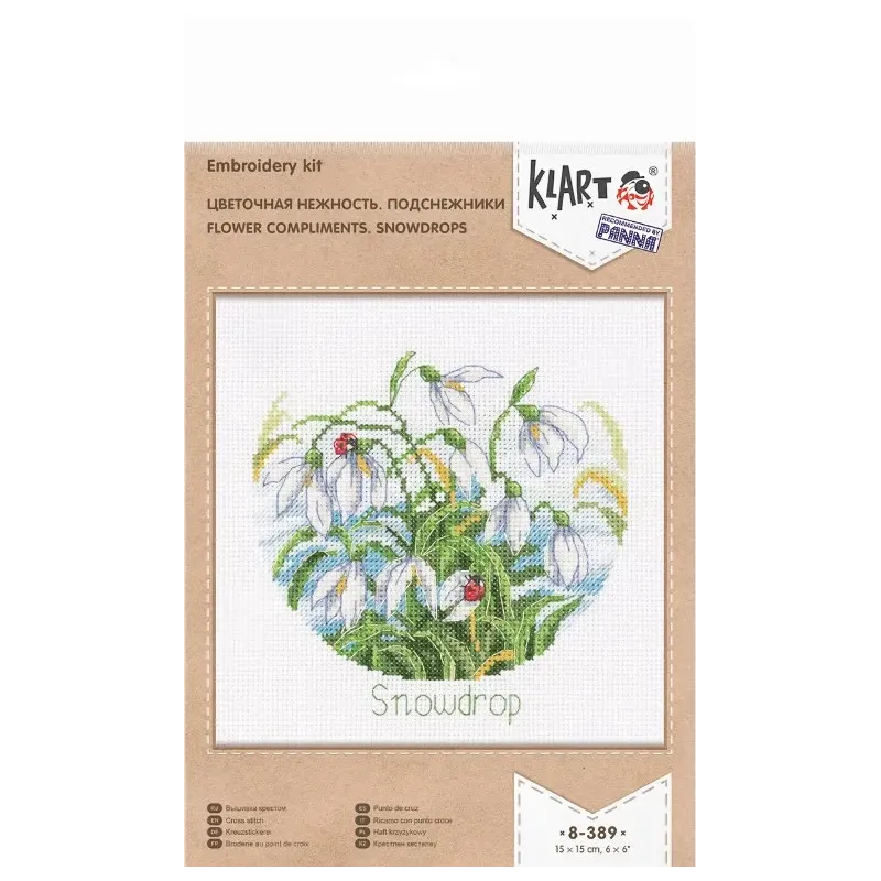 Kit de point de croix KLART "Tendresse florale. Perce-neige" KL8-389