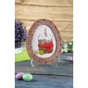 Cross-stich on wooden base "Miniature. Easter composition" SO-094