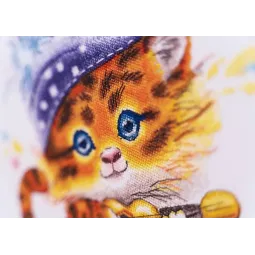 (Discontinued) Cross stitch kit "Tiger-guitarist" 22.3 × 18.3 cm S/VK068