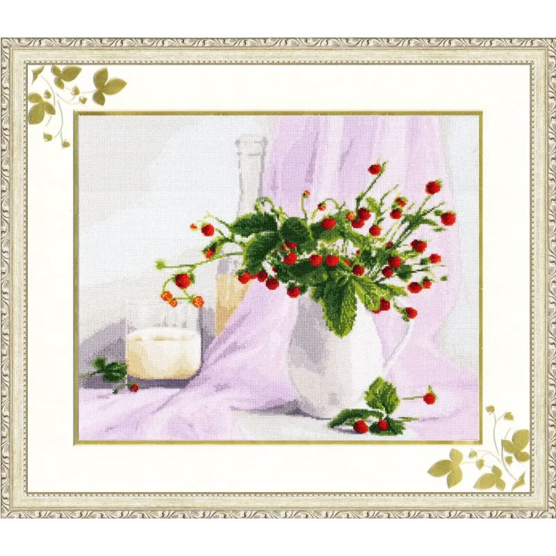 (Nebeparduodamas) Kryželių siuvinėjimo rinkinys "Rožinė natiurmortas" 31,4 x 38,4 cm S/SZH016