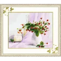 (Discontinued) Cross stitch kit "Rosy Still Life" 31.4 x 38.4 cm S/SZH016