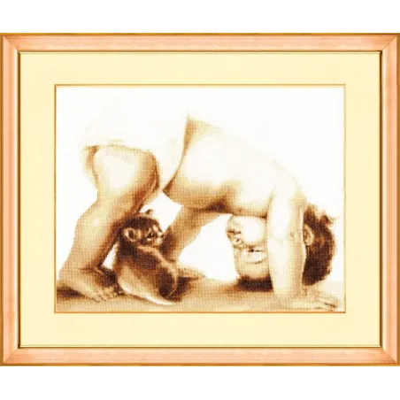 (Abgekündigt) Kreuzstich-Set "Spielen wir" 34.9x42.9cm S/SV018