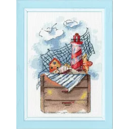 Cross stitch kit "Lighthouse" 21.8×16.5 cm S/M009