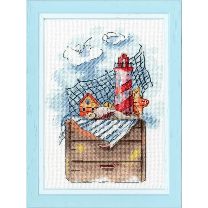 Siuvinėjimo kryželiu rinkinys "Švyturys" 21.8×16.5 cm S/M009