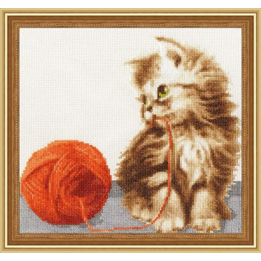 (Eingestellt) Kreuzstich-Set "Kätzchen mit Fäden" 21x24 cm S/NL042