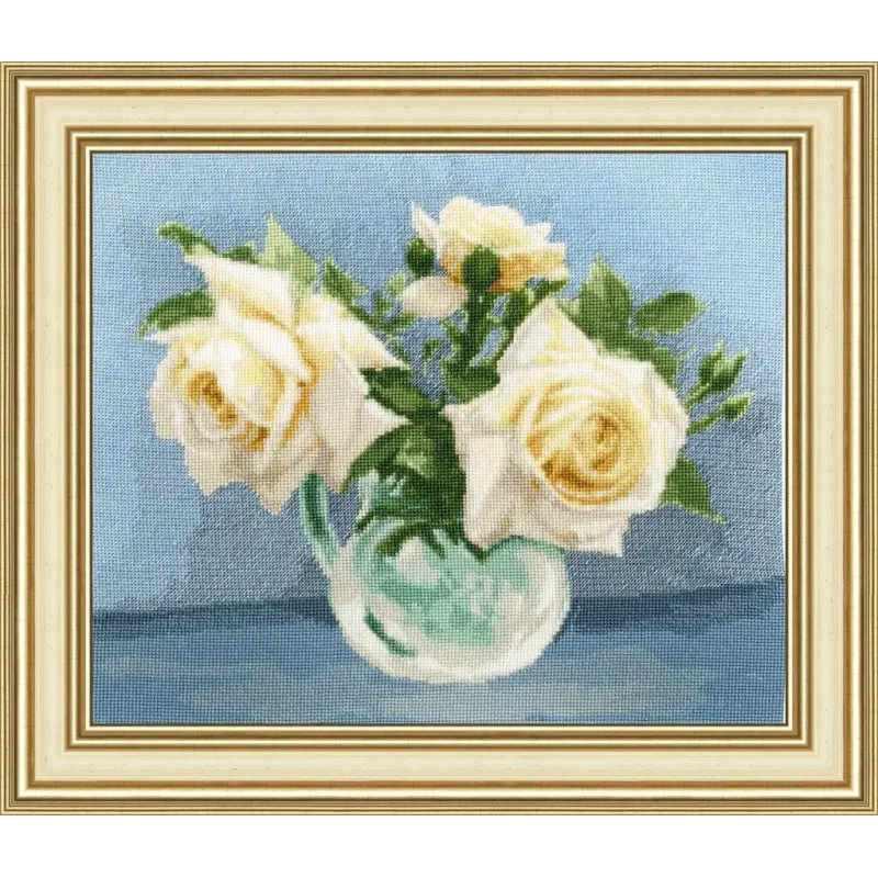 (Nutrauktas) Kryželių siuvinėjimo rinkinys "Arbatos rožės" 25x30,3 cm S/LTS079