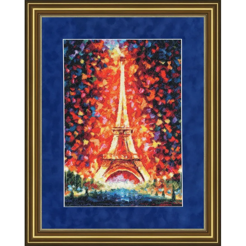 (Discontinued) Cross stitch kit "Paris at Night" 38.4x27.3 cm S/GM025