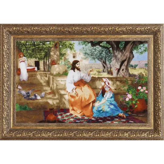 Kit point de croix "Christ avec Marthe et Marie" 85 x 54 cm S/MK120