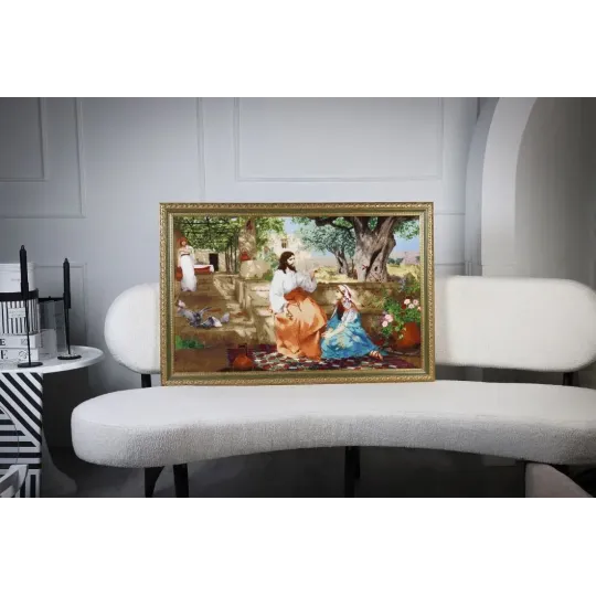 Kreuzstich-Set "Christus mit Martha und Maria" 85 x 54 cm S/MK120