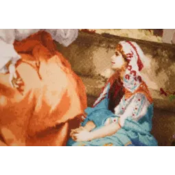 Kit point de croix "Christ avec Marthe et Marie" 85 x 54 cm S/MK120
