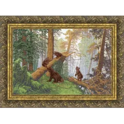 Kreuzstich-Set "Morgen im Kiefernwald" 43,7 x 29,3 cm S/KR007