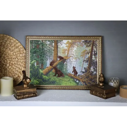 Kreuzstich-Set "Morgen im Kiefernwald" 43,7 x 29,3 cm S/KR007