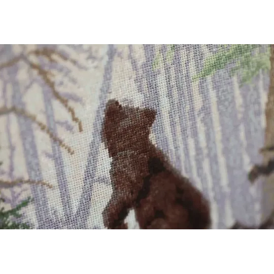 Kreuzstich-Set "Morgen im Kiefernwald" 43,7 x 29,3 cm S/KR007