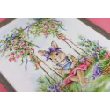 Cross stitch kit "Bunny on a swing" 27.3 x 37.7 cm S/VK088