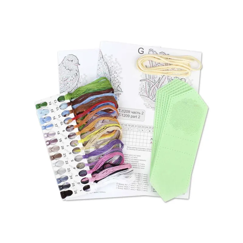 Набор для вышивания крестом "Весенняя гирлянда (7 флажков)" 11x8 см ST-1209